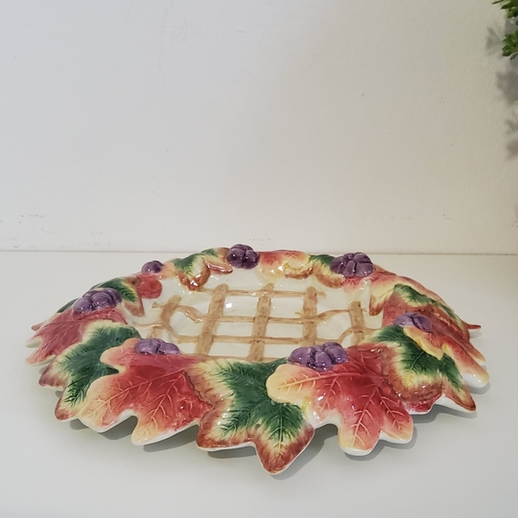 Vintage Fitz and Floyd  Autumn Leaves Grapes Bowl - Picture 3 of 5